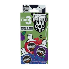 Prudence Mini Selección 3-Pack Lubricantes, Grosella, Uva y Mora Azul, Base Agua, Gel, 30 ml