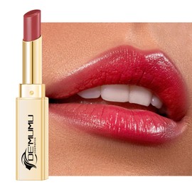 DE'MUMU Red Lipstick for Women Hydrating Lipstick Glossy Moisture Lip Gloss Sheer-Medium Coverage Moisturing Tinted Lip Balm for Dry Lips (DM98 Cherry Plum)