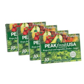 Peak Fresh Reusable Produce Bags, Set of 4, 40 Bags Total