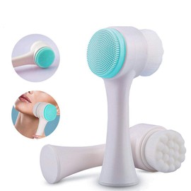 Cepillo Facial de Silicona Exfoliante Cepillo para Limpieza Facial Color Blanco y Menta