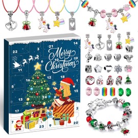 iZoeL Bracelet Advent Calendar 2023 Girls, Jewellery Advent Calendar with 2 Bracelet 5 Necklace Bracelet Making Kit 24 Countdown to Christmas Holiday, Xmas Surprise Gift for Kids Teens