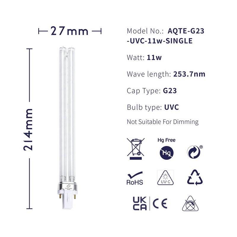 Aqua-Terra Lighting 11W Pond Filter bulbs 2 PACK – UVC