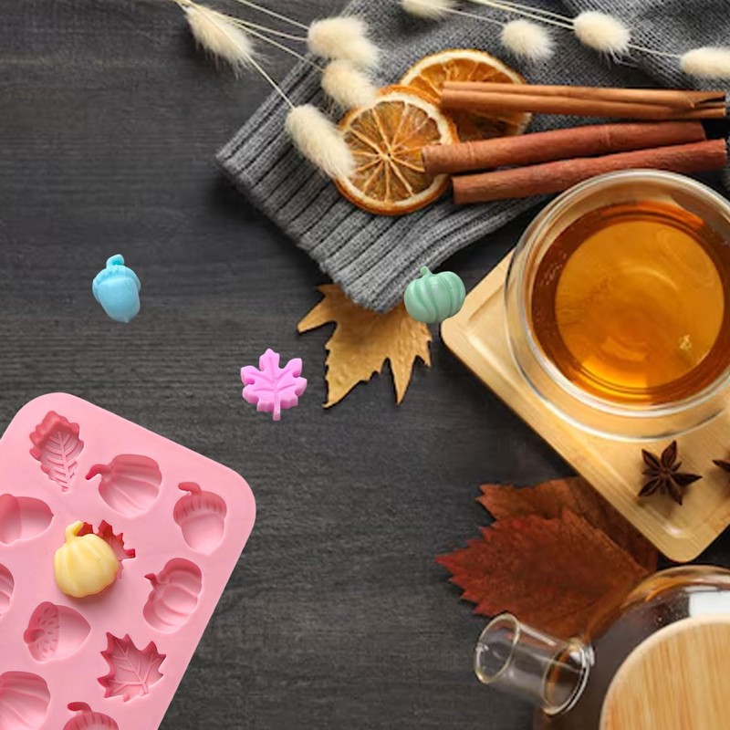 2 Piece Fall Silicone Molds for Chocolate, Autumn Maple Leafs