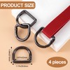 HINZIC 4 Pack D Ring Spring Key Hooks Keyring Clip