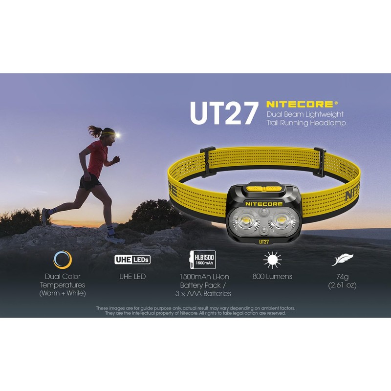 Nitecore UT27 (2024) Dual Power 800 Lumen - LED Headlamp