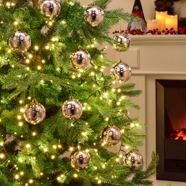 com-four® 12 x Christmas Baubles, Shatterproof Plastic Christmas Tree Decorations for Christmas Tree with Pendant