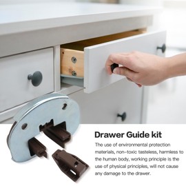 Gxcdizx Replacement Drawer Guide Model #168 for kenlin Rite-Trak II, 5 Sets of Metal Backing and Drawer Stops with Rollers, Fits for Commercial Slide Drawers from Vaughan Bassett Legacy