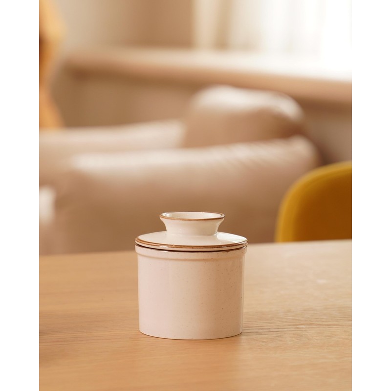 Jersinwei French Butter Dish, Butter Crock for Counter with Water