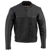 Milwaukee Leather SH1785 Men's Black Leather Scooter Style Motorcycle Jacket