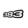 VMS RACING 383 Silver on Black Highly Polished Aluminum Emblem