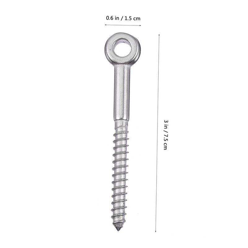 Hohopeti 6pcs Heavy Duty Eye Bolt Screws Set Self-Tapping Wood