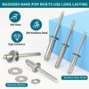 SATANTECH 450Pcs 304 Stainless Steel Pop Rivets with Washers Assortment