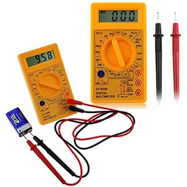 White Deer Multimeter, DT-830B Amp Volt Ohm Tester Ammeter Voltmeter Multifunctional Portable LCD Digital Ohmmeter Meter Electricians Tools(Yellow )
