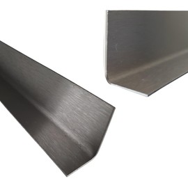 Kitchen End Strip, Stainless Steel, 0.75 m Long, 6 x 3 cm, 0.8 mm Thick, K240 Polished V2A, End Strip Worktop Inner Angle, 75 cm, End Profile 60 x 30 mm