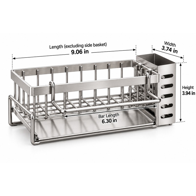Kitchen Sink Organizer for Cleaning Supplies – Metal Drain Rack