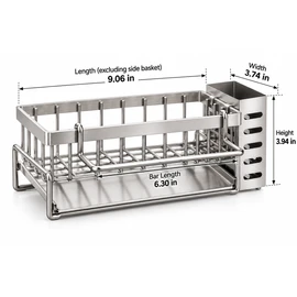 Kitchen Sink Organizer for Cleaning Supplies – Metal Drain Rack for Sponges, Rags and Everyday Sink Storage