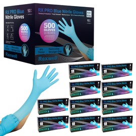 Gloves Disposable Latex Free | 8.5 Mil Heavy Duty Nitrile Gloves XXL | 500 Count Long Disposable Gloves with Extended Cuff, Powder Free, Food Grade & Safe Non Latex Gloves, Rubber Gloves Disposable