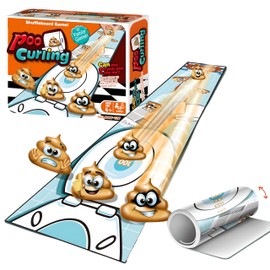 Ybgocot Poop Game,Poop Curling Game for Kids,Tabletop Mini Shuffleboard,Family Table Top Curling Stones Games