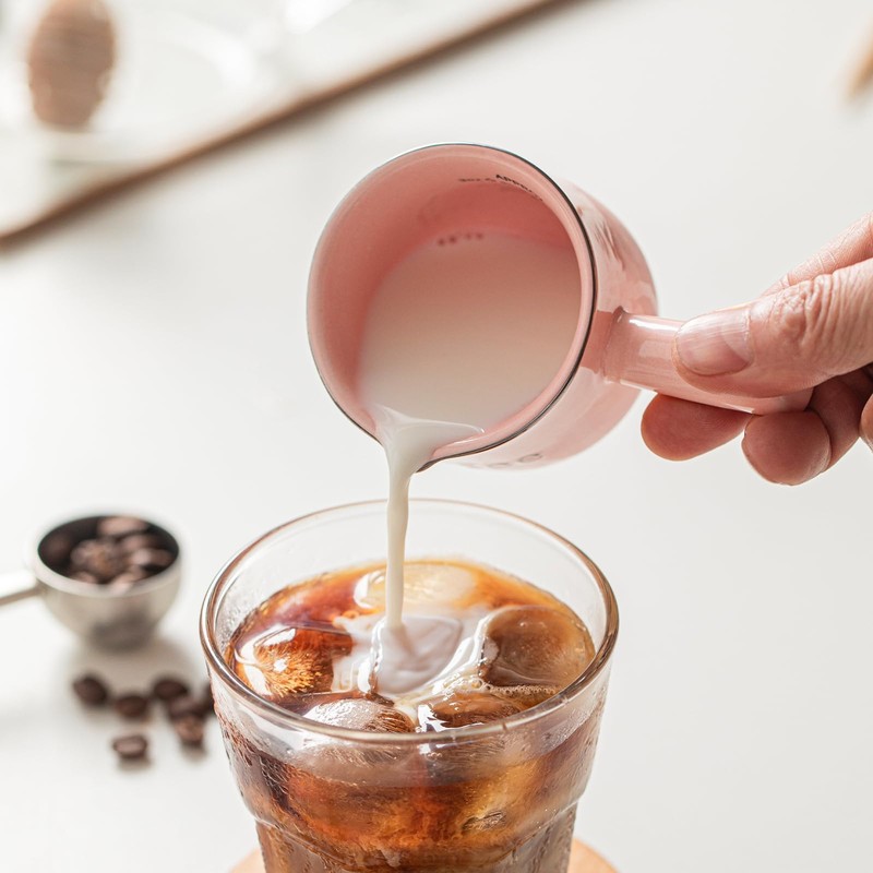 INSETLAN Pink Ceramic Espresso Measuring Cups, Set of 2, 90