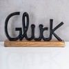 levandeo Lettering "Glück" L30 cm Metal Black Mango Wood Decorative