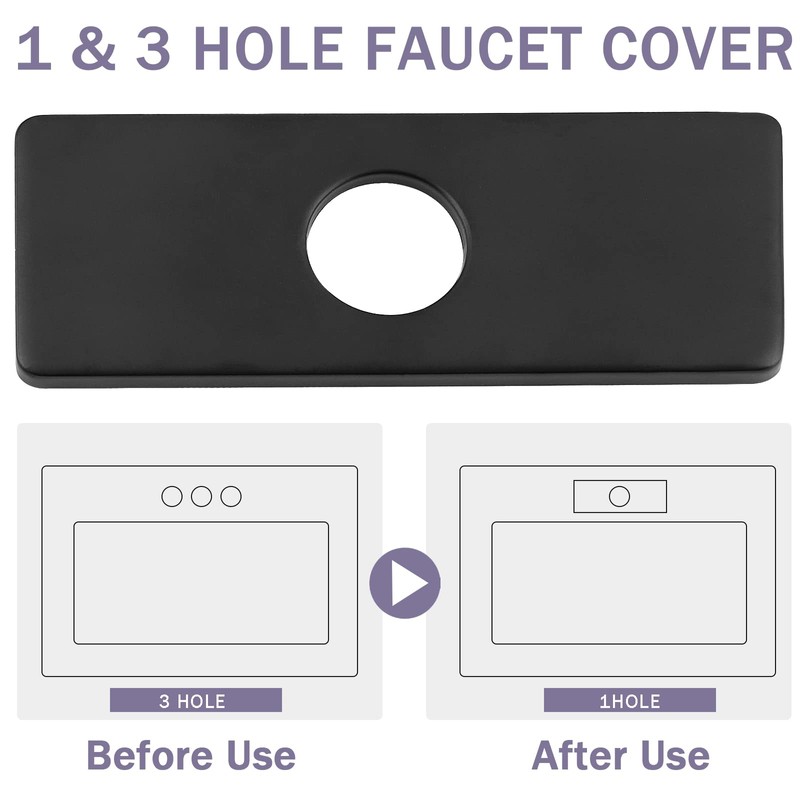 Litoexpe 6 Inch Sink Hole Cover Deck Plate for Bathroom