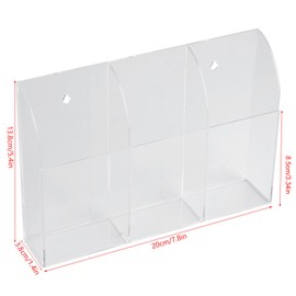 KIMISS Remote Control Holder Remote Control Housing Transparent Acrylic Acrylic Air Conditioning Remote Control Holder Storage Box Wall Mount 1 Case (3 Compartments)
