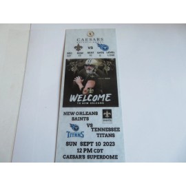 FOOTBALL DEREK CARR, DEBUT- NEW ORLEANS SAINTS vs TENNESSEE TITANS 9-10-23 REPRO TICKET
