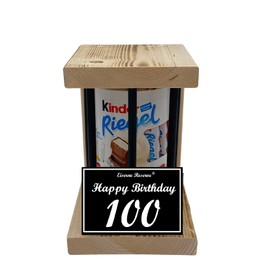 Kinder Riegel - Notfall Geschenk - Black Edition - (10 x 21 g) Happy Birthday 100 - Geschenk zum 100. Geburtstag