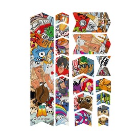 Riesel Design - Frame Protection Tape, 17-Piece Set - Bicycle Frame Protector, Mountain Bike Frame Guard, Honeycomb Material, Tool Free Installation - Frame:Tape 3000 - Stickerbomb Eyecatcher