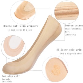 Luriesal No Show Socks Women Ultra Low Cut Liner Socks for Flats Thin Non Slip Hidden Invisible Socks Nylon Boat Line 4/6 Packs