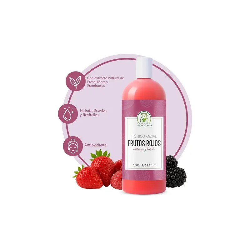 Tónico Facial Frutos Rojos 1L Productos Mart Mexico Con Vitaminas