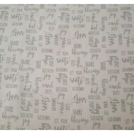 P&B Textiles Rustic Rosettes BTY Sandy Lynam Clough P&B Textiles Gray Words Ecru