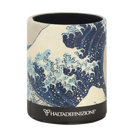 Halta Definizione - Portapenne da Scrivania, con Esterno in Cartoncino Rigido Stampato con un'Opera d'Arte di Kanagawa e Base Antiscivolo, F.to cm 19,5 Altezza x 7 Diametro, Onda