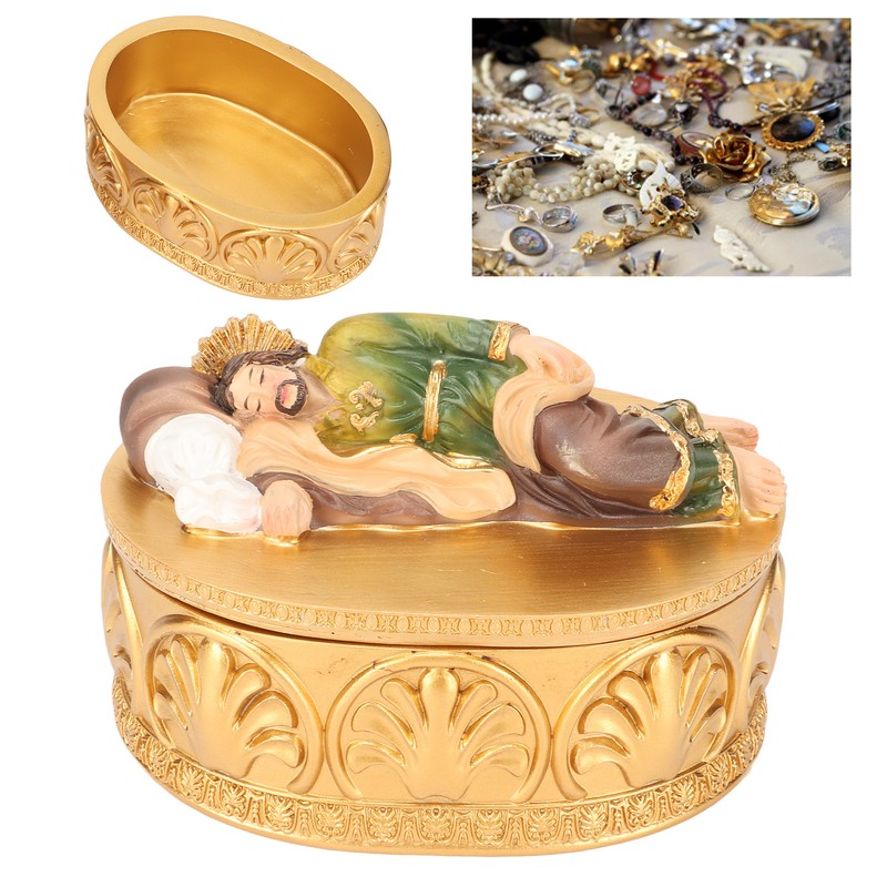 Saint Joseph Jewelry Box Resin Exquisite Workmanship Sleeping Saint Joseph