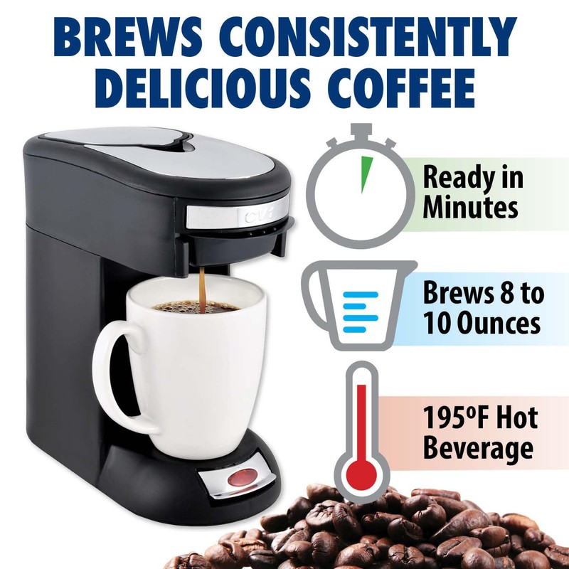 Café Valet Single Serve Coffee Maker, Brews 10 Ounces of