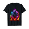 Gorilla Colourful Animal Zoo Artwork Gorilla T-Shirt, black