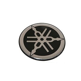 Yamaha Genuine Resin Coated Sticker Diameter 55mm Silver/Black