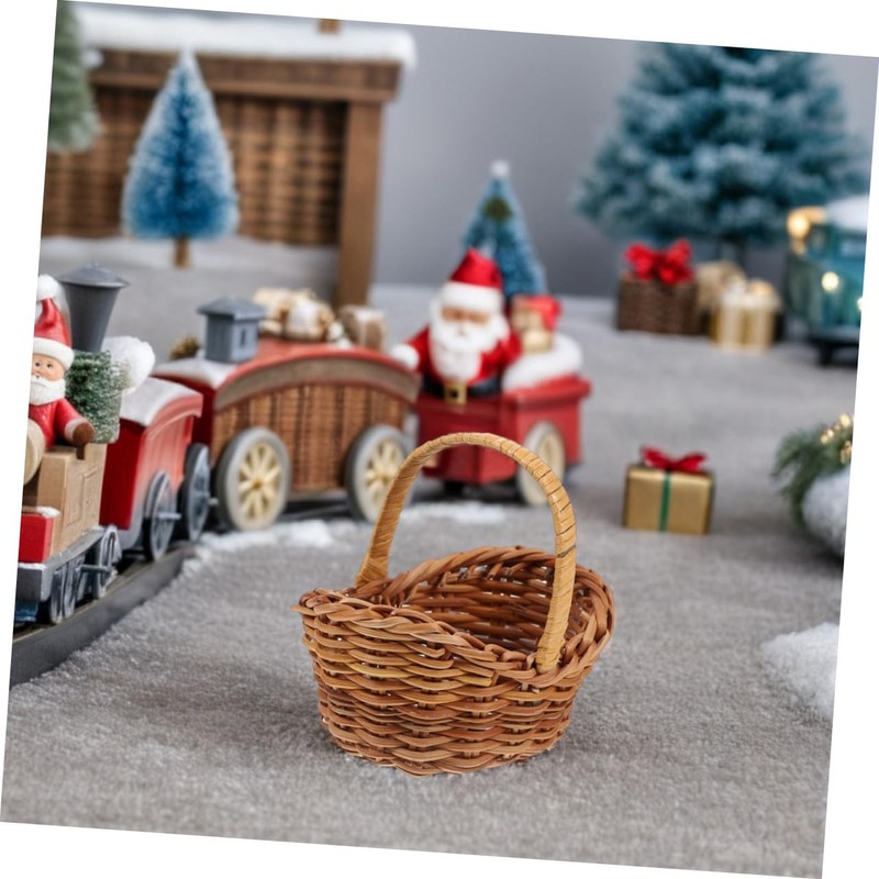 Levemolo 5pcs Handwoven Portable Basket Decorative Tiny Flower Holders with