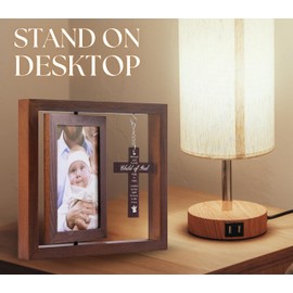 InnoBeta Baptism Gifts for Girls, Baby Baptismal Gifts, Dedication Gifts, Christening Gifts for Girls - Wood Baptism Picture Frame for Catholic, lds, Christian Baptism - 4"x 6" Photo, Wall & Tabletop