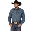 Stetson Men's Denim Snap Western Shirt, Blue, Large