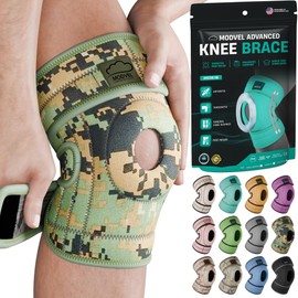 Modvel ELITE Knee Brace With Side Stabilizers & Patella Gel Pads for Maximum Knee Pain Support and Fast Recovery for Men and Women, Knee Pad for Running, Workout, Arthritis, Joint Recovery. S-M ARMY DARK
