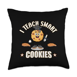 Smart Cookies Tees I Teach Smart Cookies Throw Pillow, 18x18, Multicolor