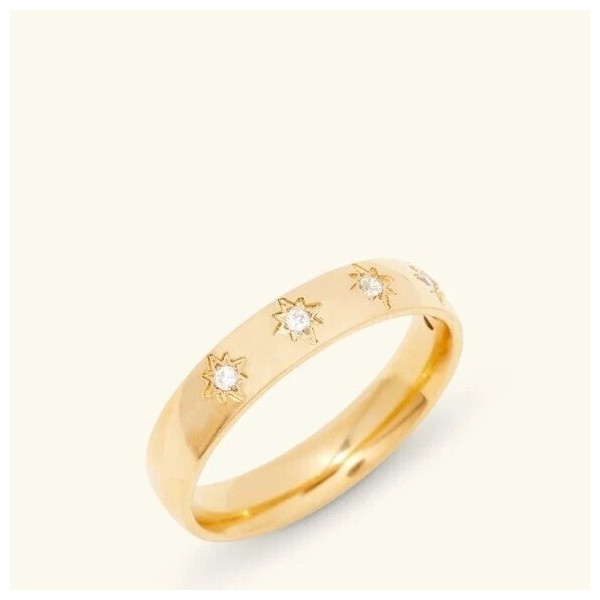 Unbranded Gold Ring w/ Stars Waterproof Ring Celestial Gold Ring