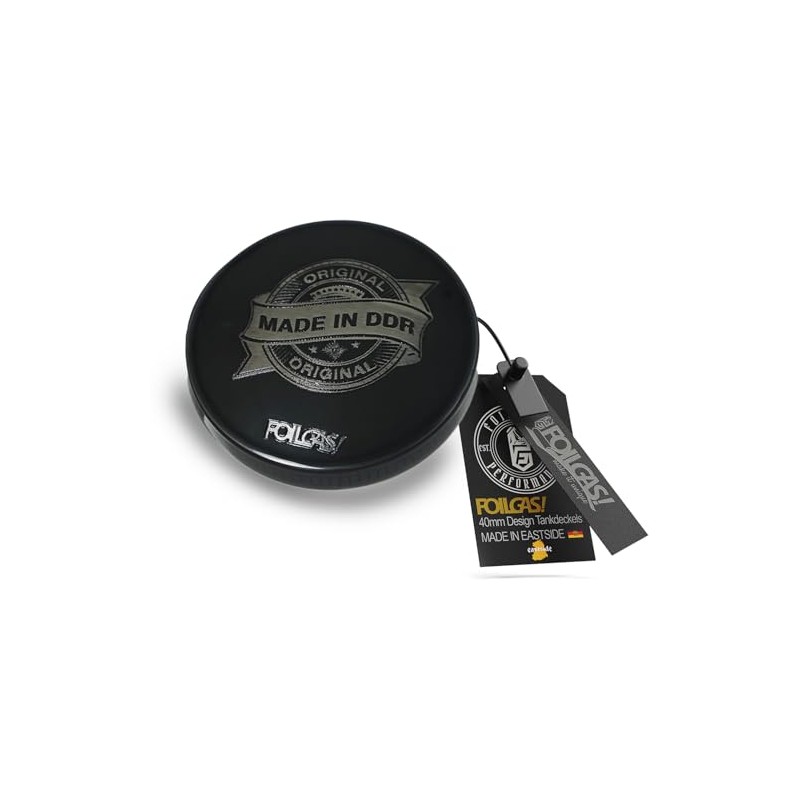 Simson Engraved Fuel Cap Candy Black 40mm Chrome and Powder