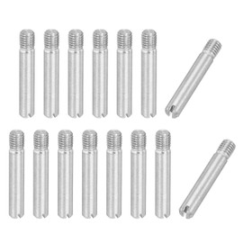 PATIKIL M5 x 30mm Slotted Cylindrical Pin, 15 Pcs 304 Stainless Steel Dowel External Thread Slotted Pin Screw for Home Furniture Cabinet Improvement, Silver Tone