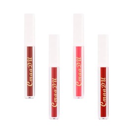 Set de 4 Dúos de Labial Mate y Gloss de Larga Duración, Alta Pigmentación, No Transferible, Hidratante, Acabado Profesional Antiadherente, Textura Ligera y Suave (Gama de rojos)
