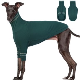 OUOBOB Greyhound Dog Sweater, Italian Greyhound & Whippet Pullover Turtleneck Stretchy Knit Sweatshirt, Thermal Clothes Pajamas Sighthounds Jumpsuit for Cold Weather XXXL