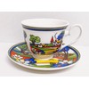 Village Art Deco Tea Cup & Saucer Fine Bone China