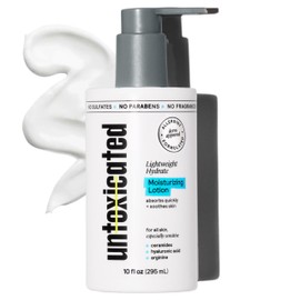 Untoxicated Moisturizing Lotion - Daily Face Moisturizer & Body Lotion for Sensitive Skin - Ceramides & Hyaluronic Acid - No Common Irritants - Non-Comedogenic - Oil-Free - Fragrance Free - 10 Ounce