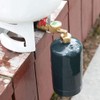 Hopbucan Brass Propane Tank Adapter with Propane Tank Gauge, 90